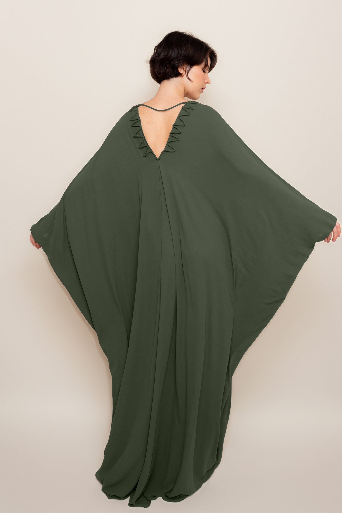 Kaftan Donatella verde exército