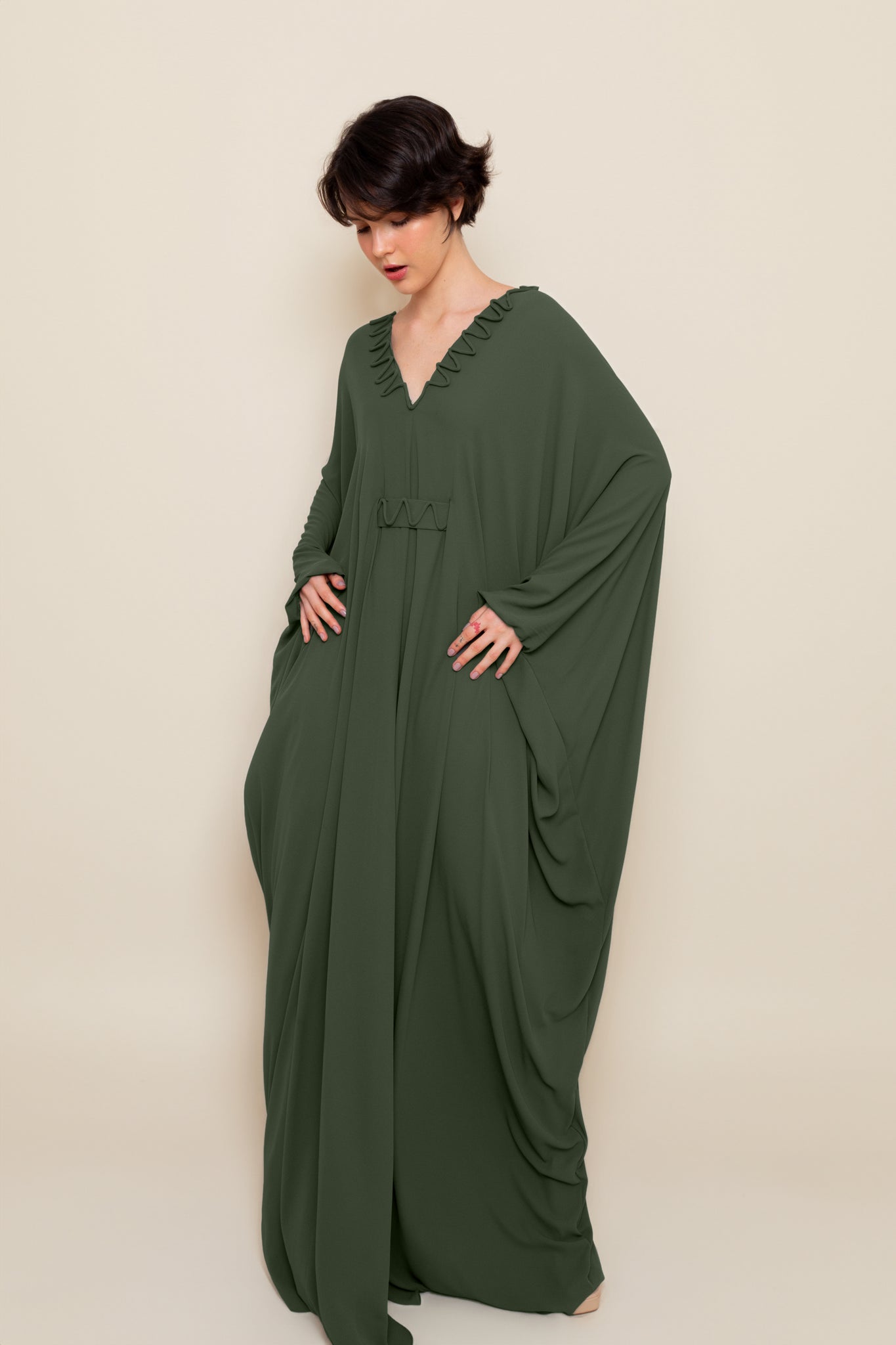 Kaftan Donatella verde exército