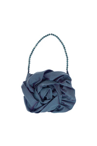 Bolsa flor com pedras azul